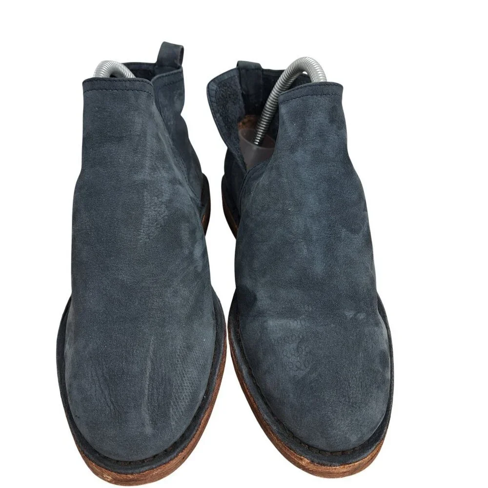 Tory Burch Navy Blue Suede Pull On Ankle Booties Boots Chelsea Size 6 Soft